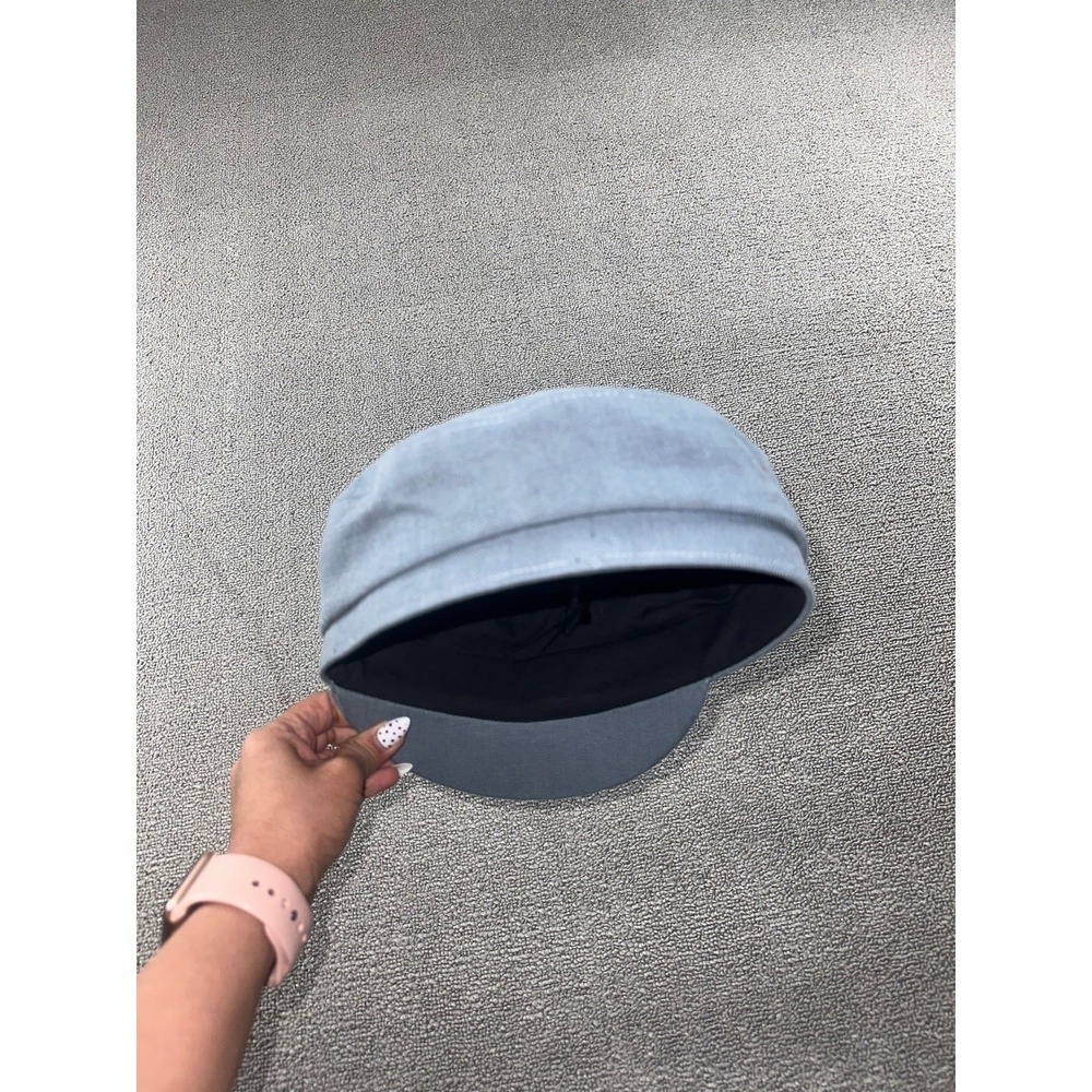 Isabel Marant Newsboy Cap Women 58 Blue Evie Cotton France Made Lined Travel - Picture 6 of 9